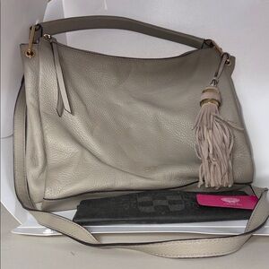 Vince Camuto Pebbled Leather Tassel Shoulder & Crossbody Bag w/ dust bag